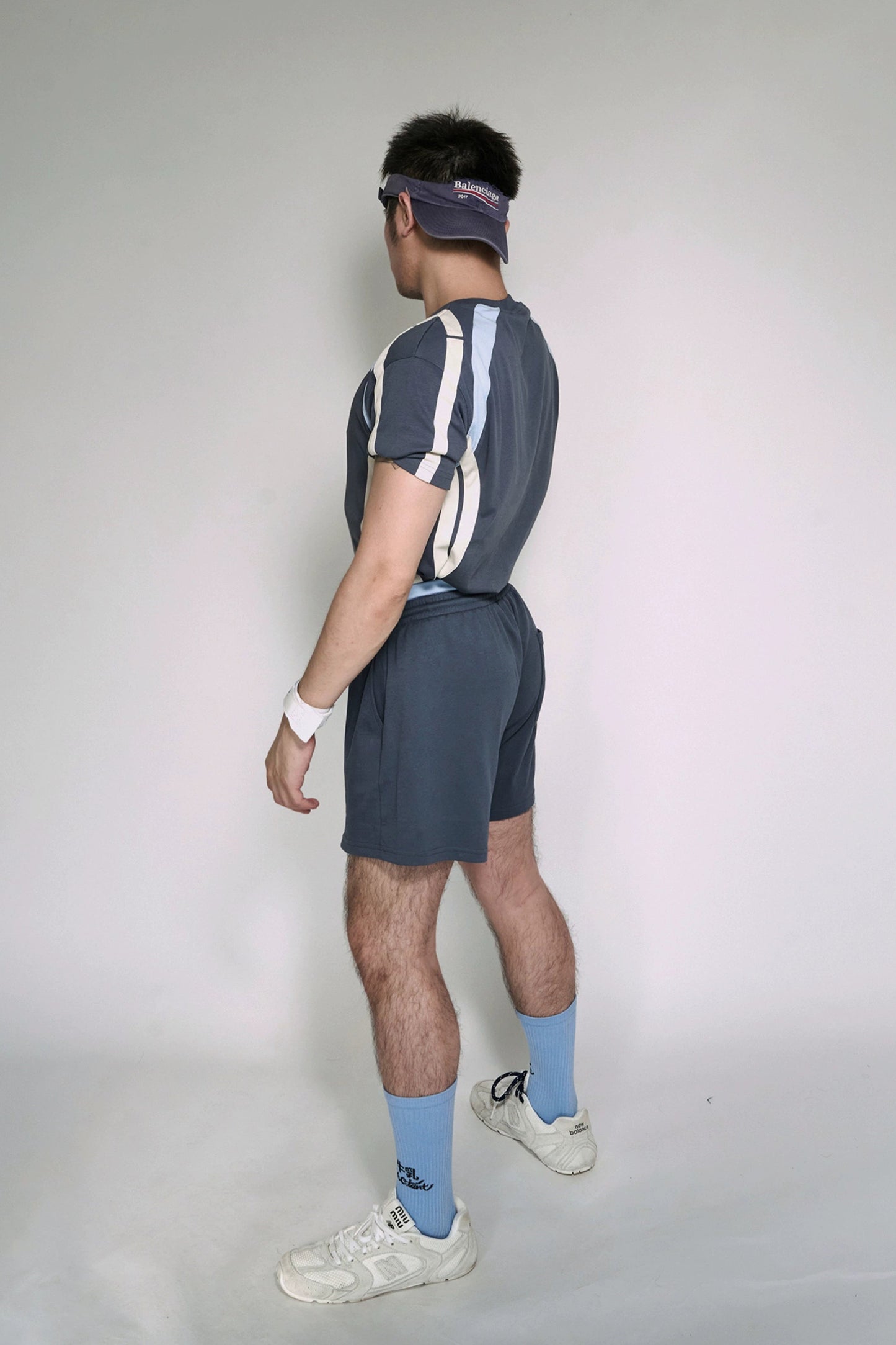Color-Blocked Double Belt Shorts #YG003