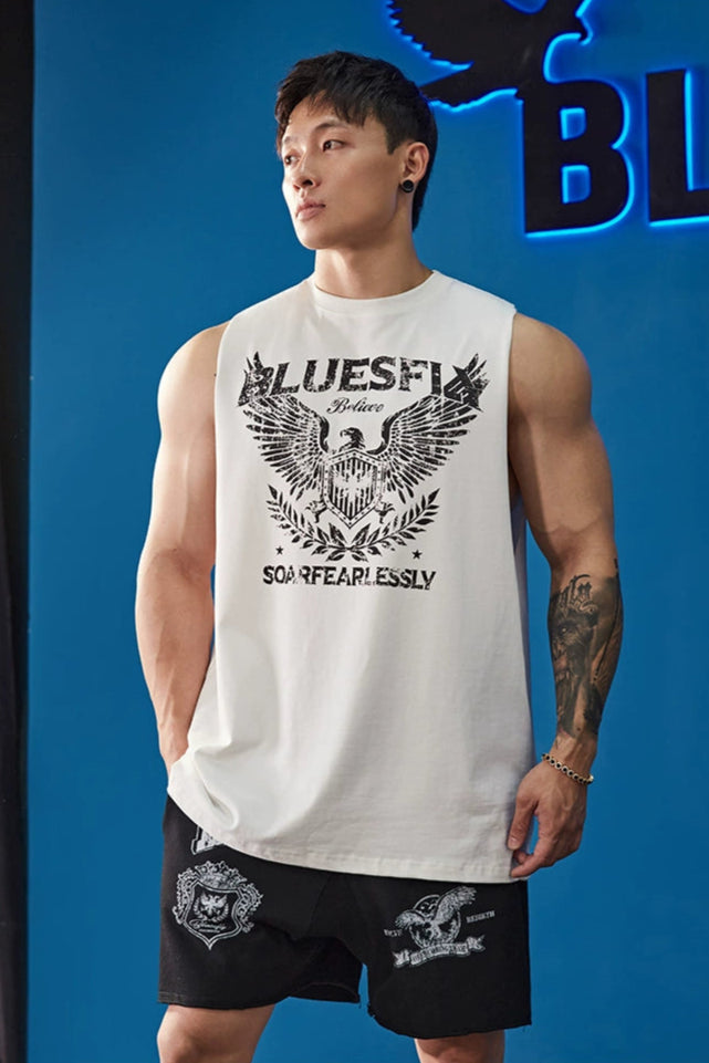 Fearless Eagle Print Sleeveless #BF101