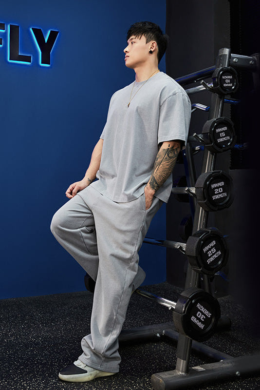 Heavy Weight T-shirt and Loose Sweatpants Set #BF052