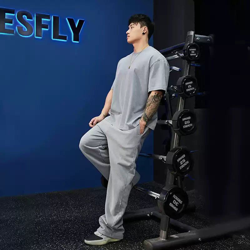Heavy Weight T-shirt and Loose Sweatpants Set #BF052