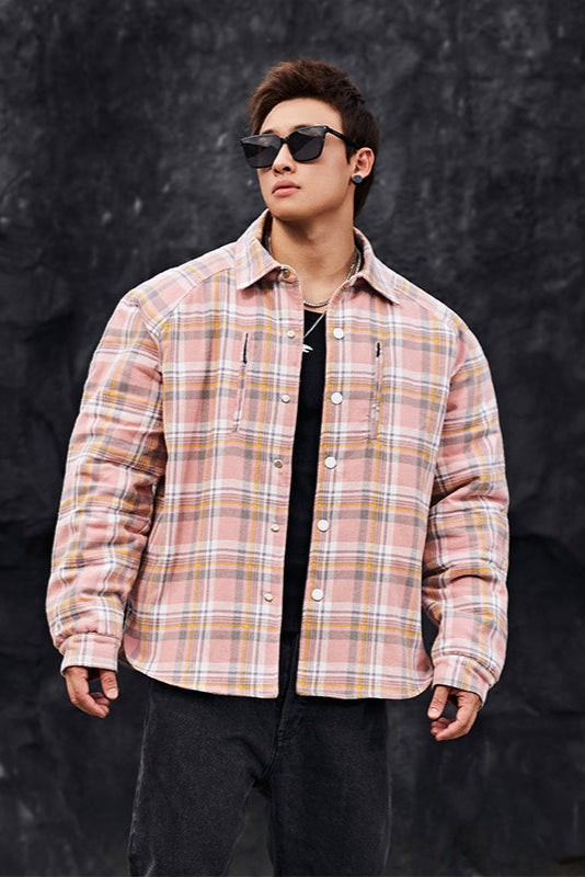 Plaid shirt cotton jacket #BF055