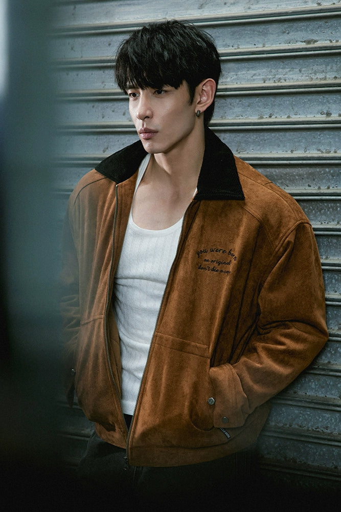 Suede Lapels Casual Jacket #MD040