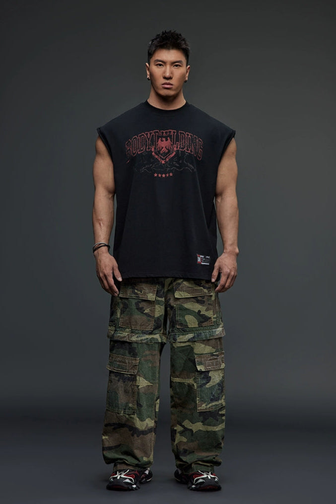 American Retro Print Sleeveless #TK004