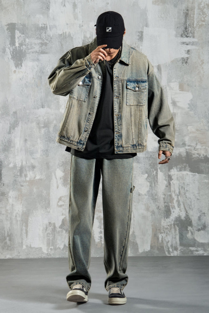 Washed casual denim loose jacket #LM011