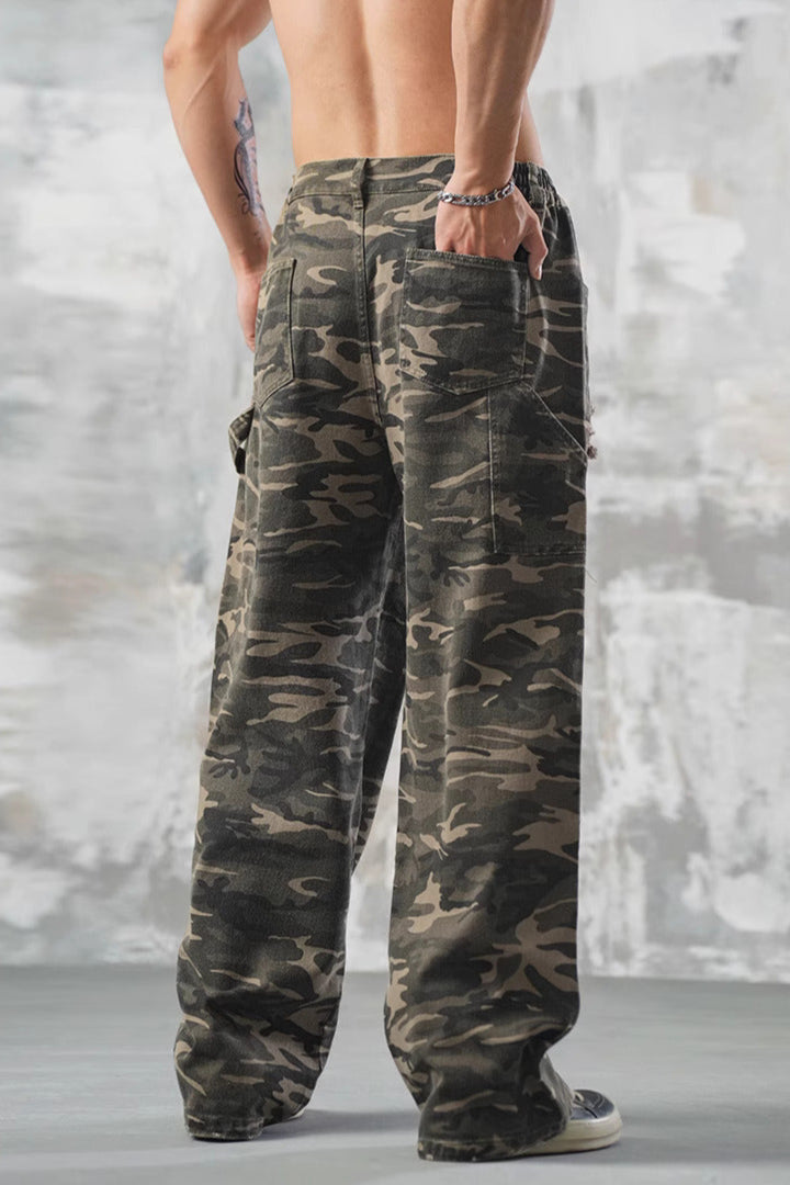 Loose straight camouflage pants #LM019