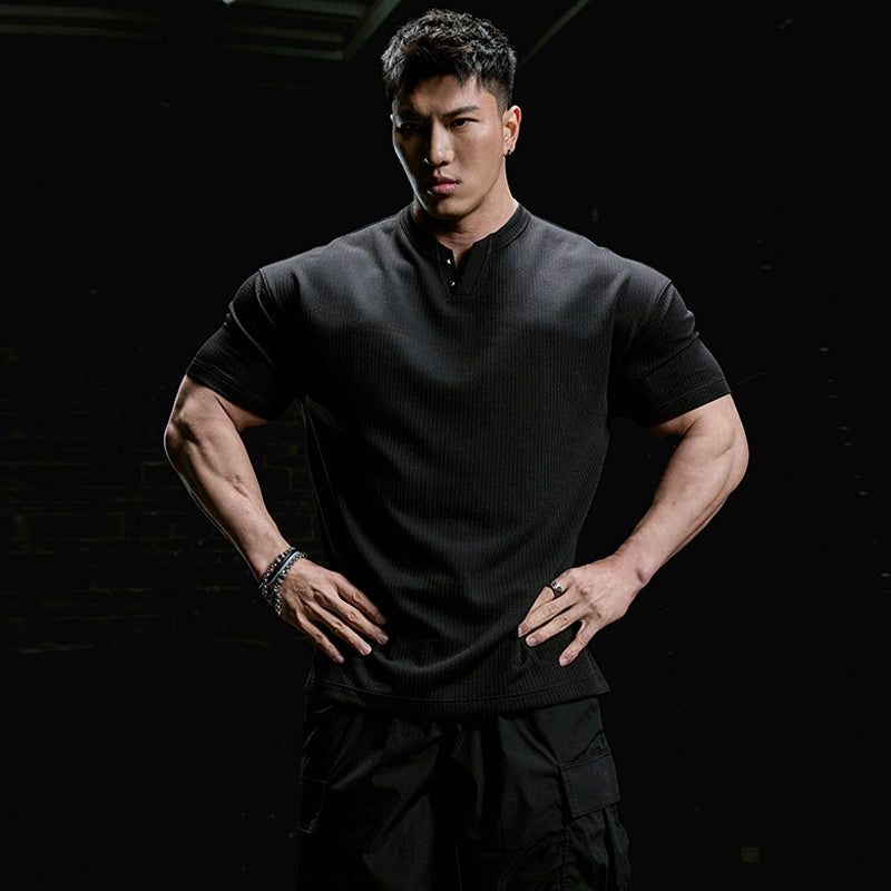 FlexRib Henley T-Shirt #MD093