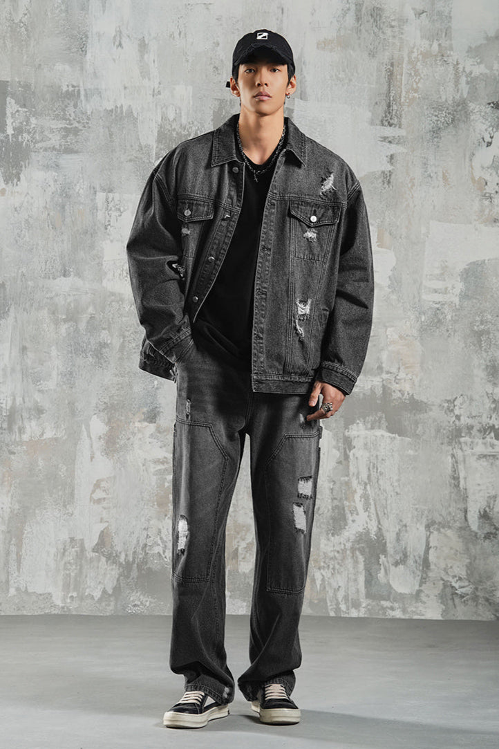 Ripped casual denim jacket #LM014