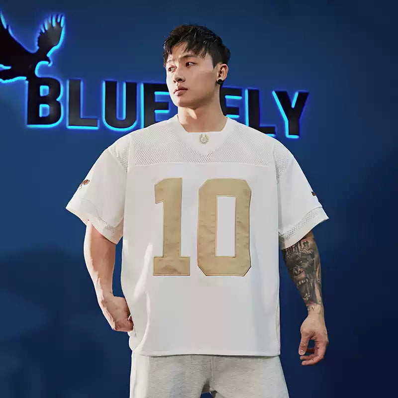 Number Print Mesh T-shirt #BF045