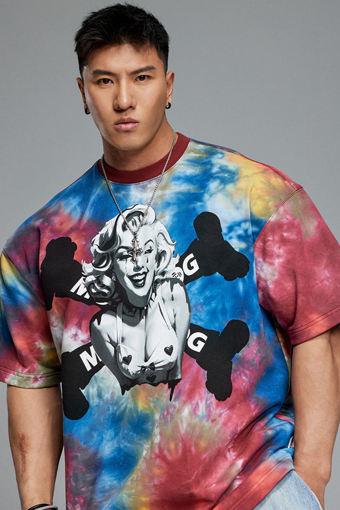 Tie-Dye Color Loose Training T-Shirt #MD053