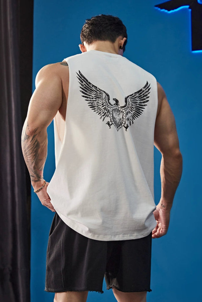 Fearless Eagle Print Sleeveless #BF101