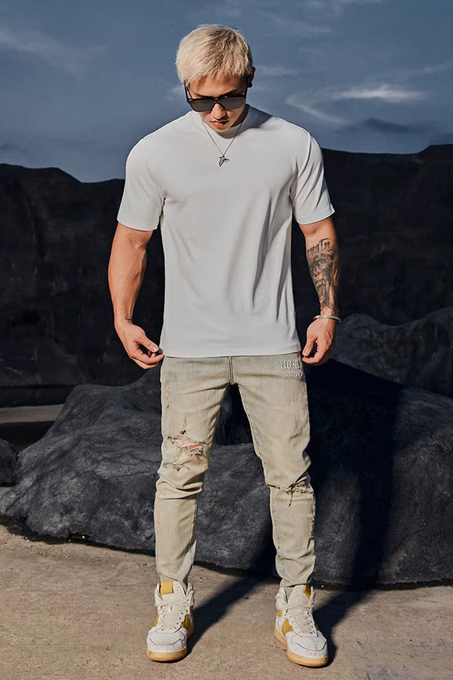slim fit trendy sports jeans #BF070