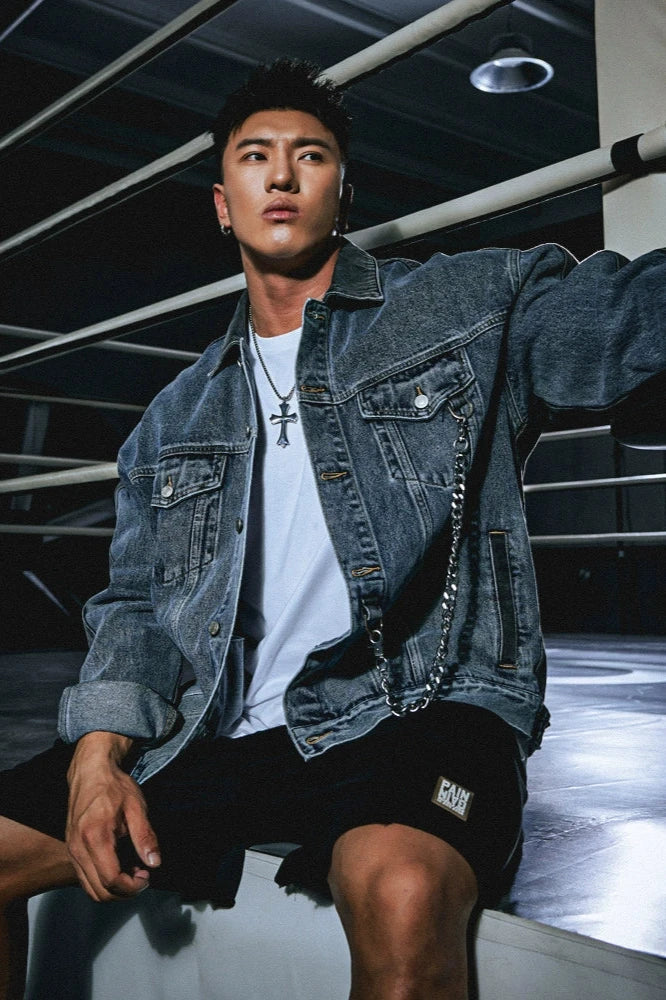 Wash Stitched Denim Jacket #MD024