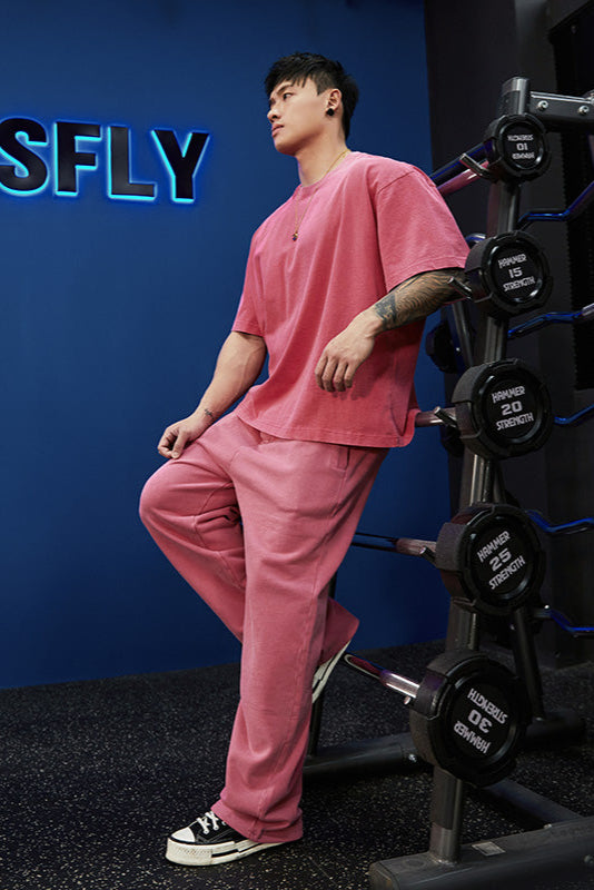Heavy Weight T-shirt and Loose Sweatpants Set #BF052