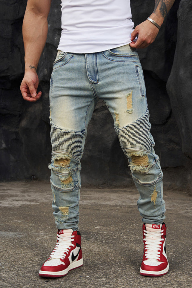 Stretch distressed Sports jeans #BF066
