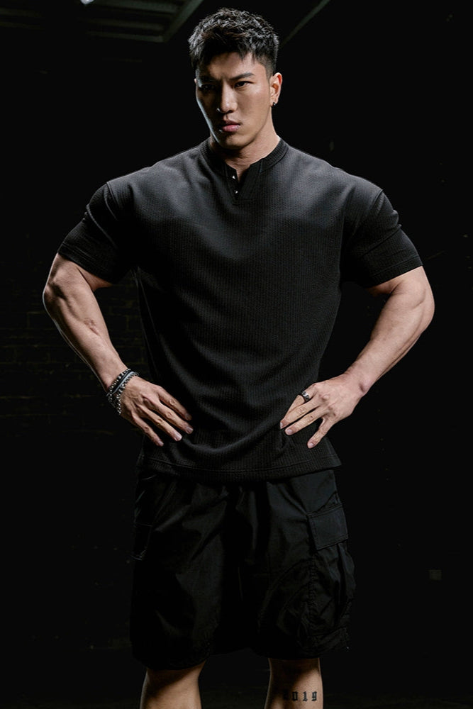 FlexRib Henley T-Shirt #MD093