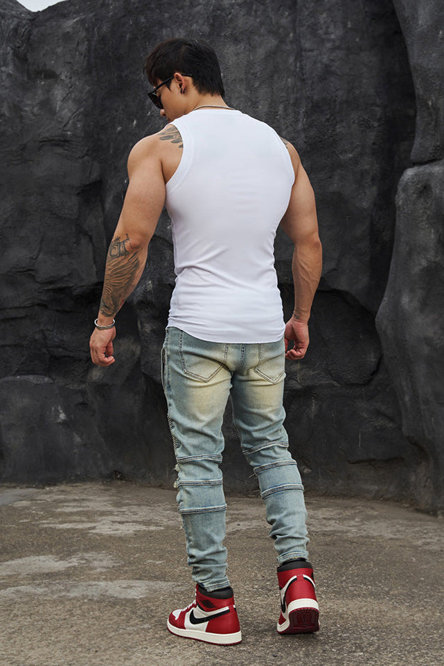 Stretch distressed Sports jeans #BF066