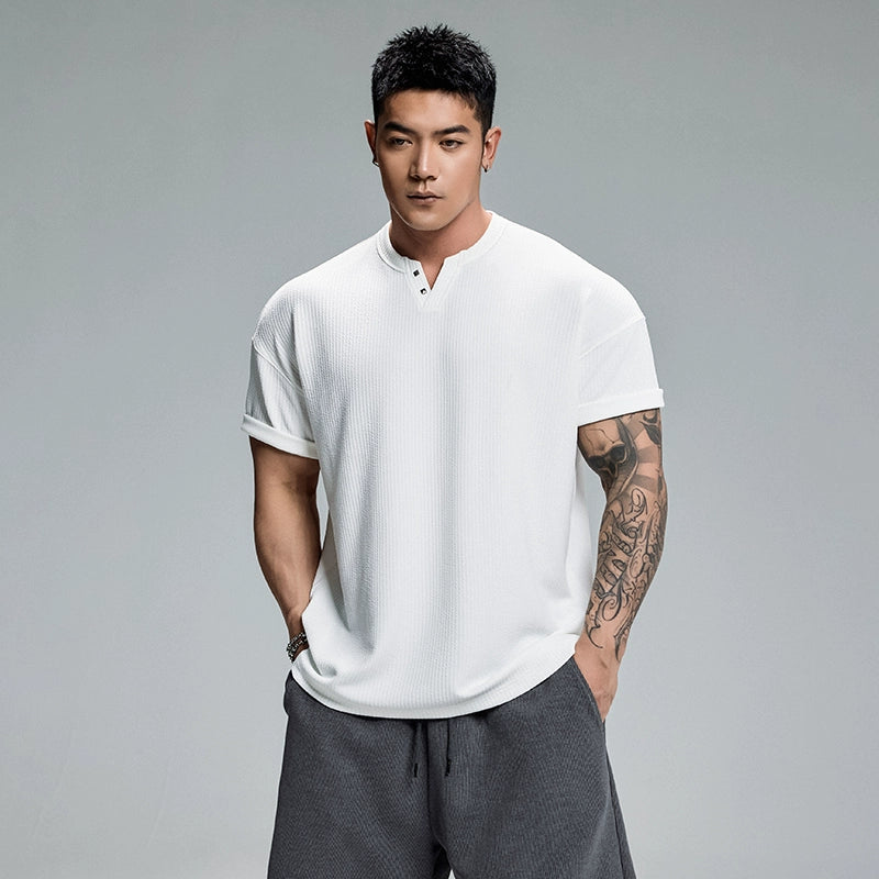 FlexRib Henley T-Shirt #MD093