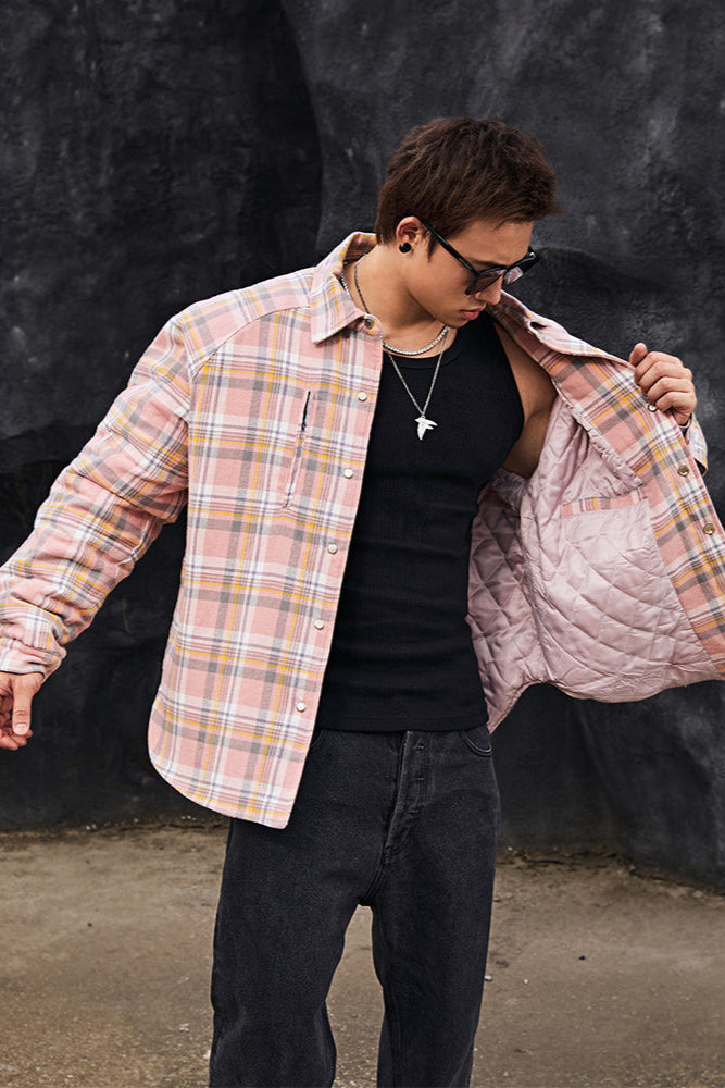 Plaid shirt cotton jacket #BF055