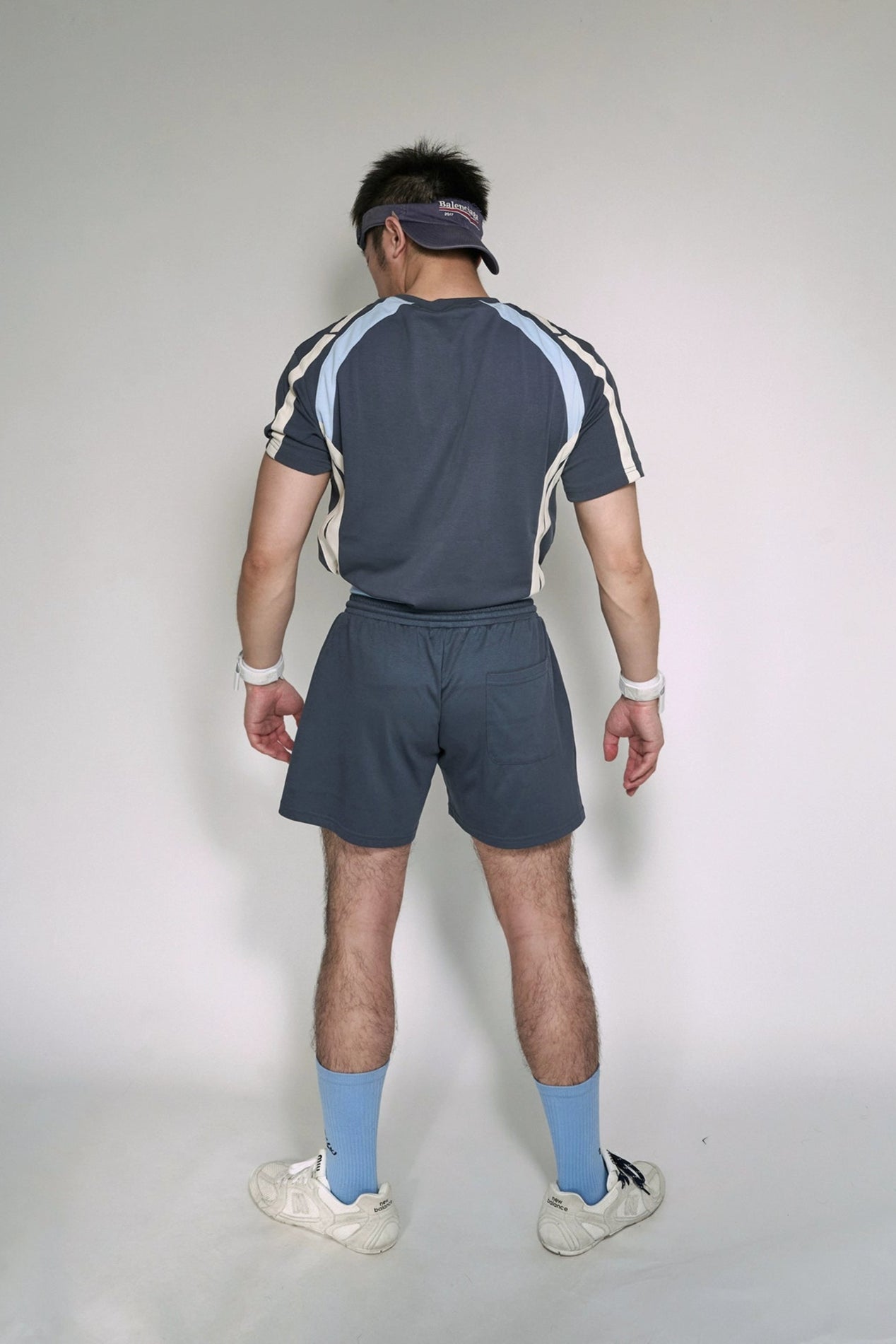 Color-Blocked Double Belt Shorts #YG003