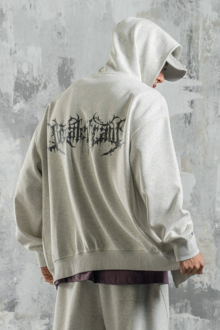 dropped-shoulder zipper hoodie and fitness sweatshirt pants set #LM007