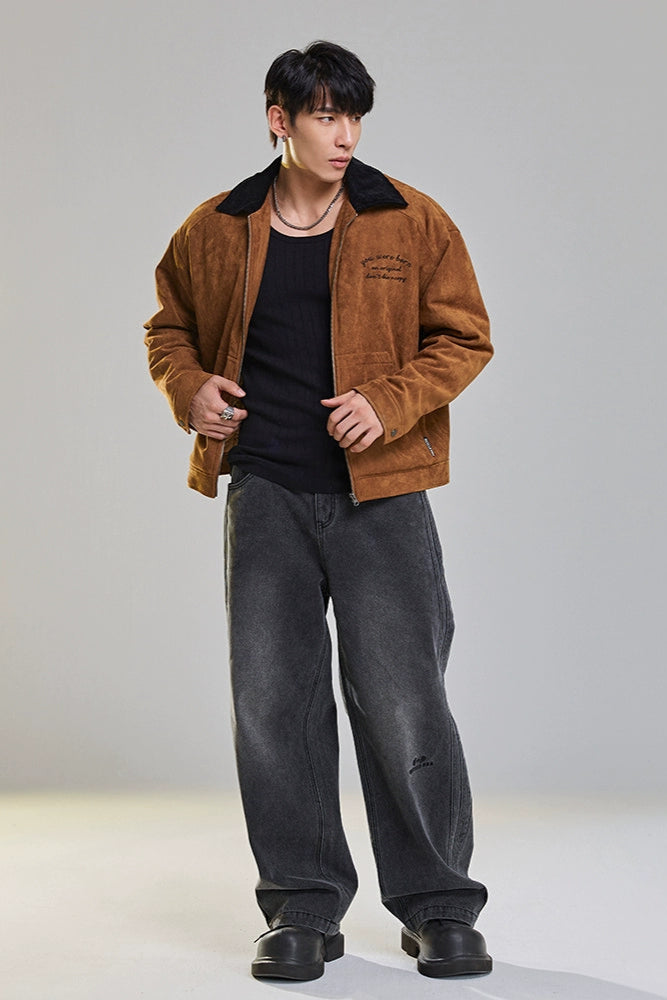 Suede Lapels Casual Jacket #MD040