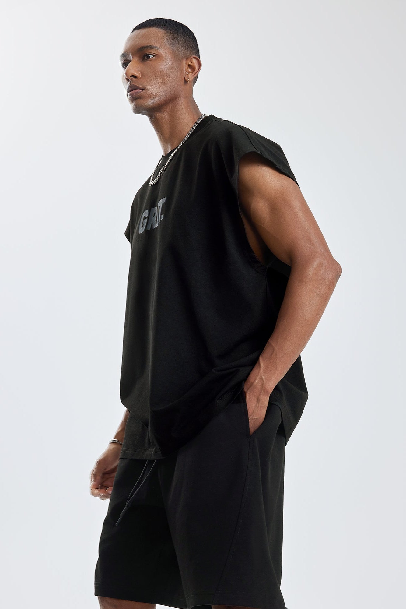Wide Shoulder Oversized Sleeveless #BD002