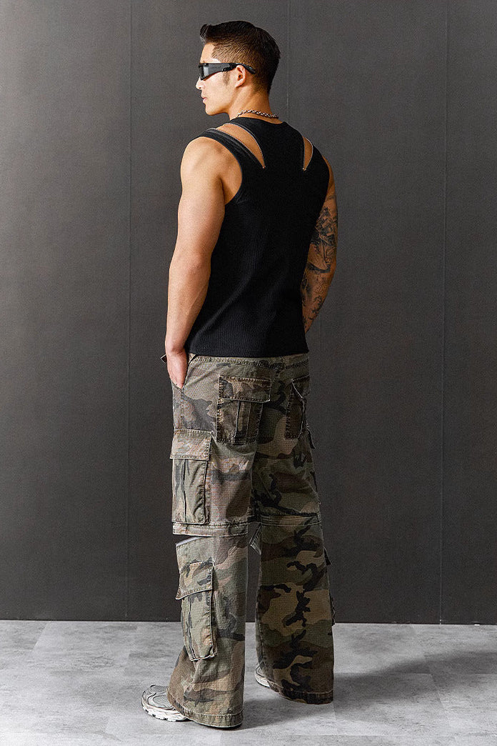 Double Zipper Fitness Sleeveless #TP008