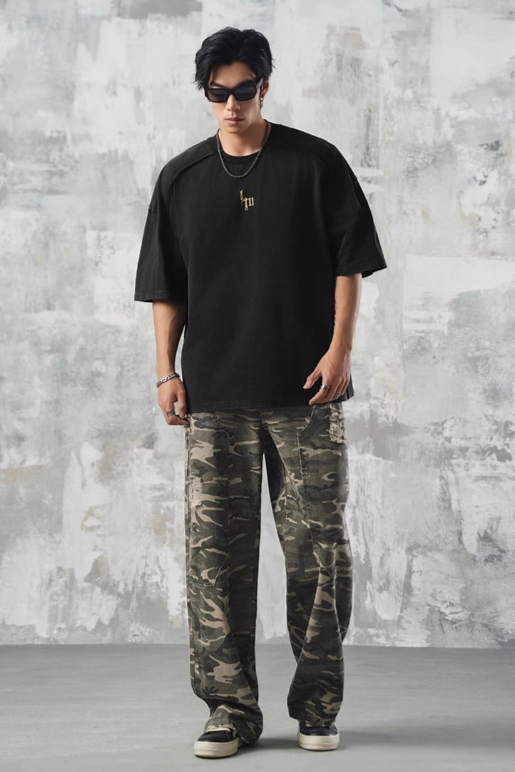Loose straight camouflage pants #LM019