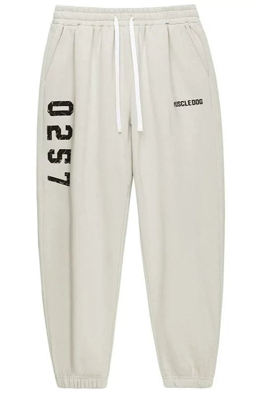 Number Print Velvet Warm Sweatpants #MD032