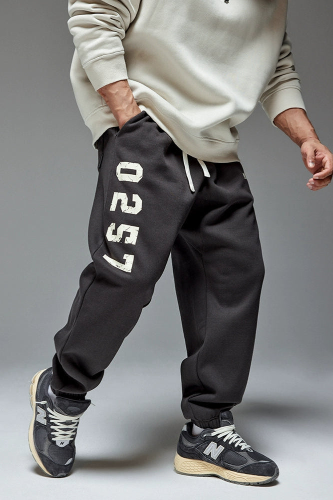 Number Print Velvet Warm Sweatpants #MD032