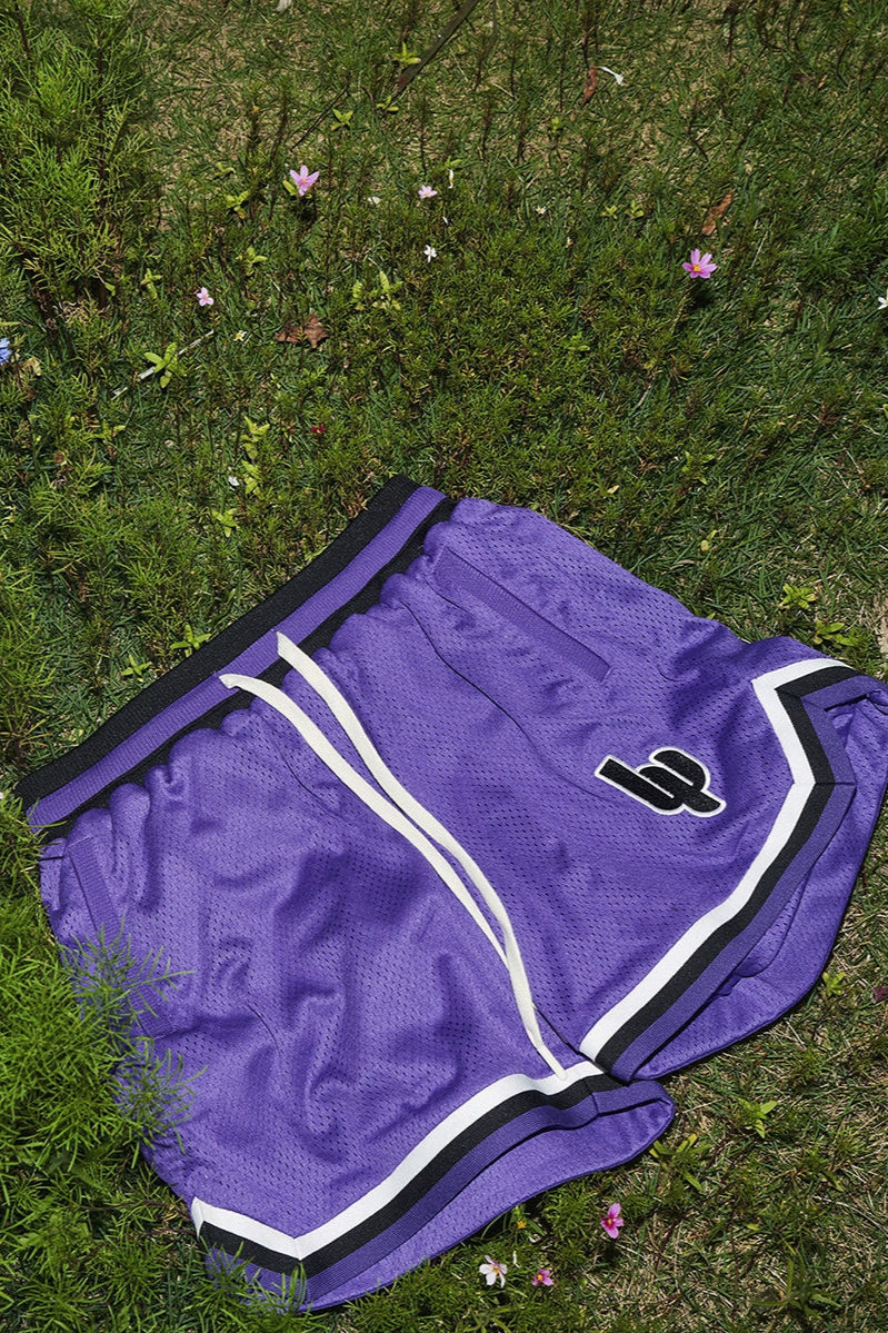DoubleStripe Purple Training Shorts #PM003