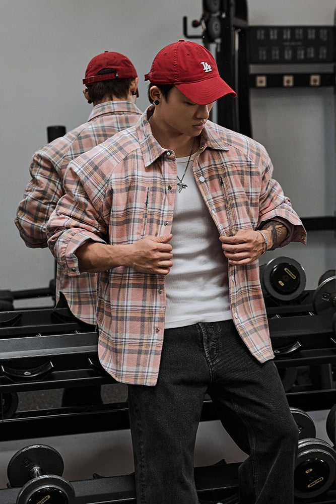 Plaid shirt cotton jacket #BF055