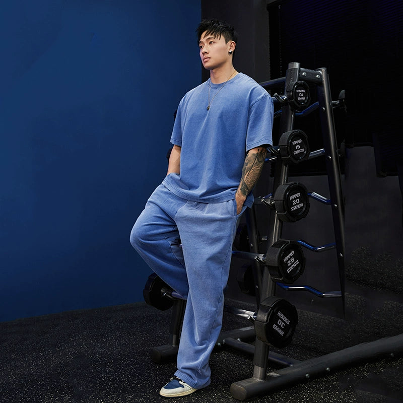 Heavy Weight T-shirt and Loose Sweatpants Set #BF052