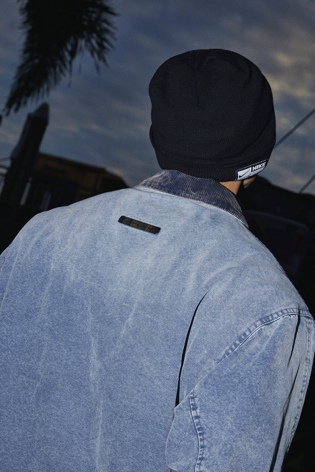 Contrast Collar Denim Blouson #PM018