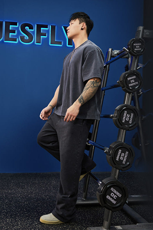 Heavy Weight T-shirt and Loose Sweatpants Set #BF052