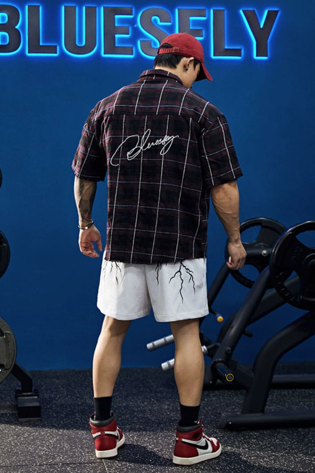 Street Grid Loose Shirt #BF098