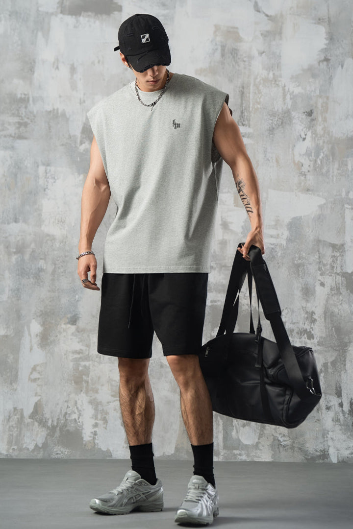 Casual wide shoulder sleeveless #LM018