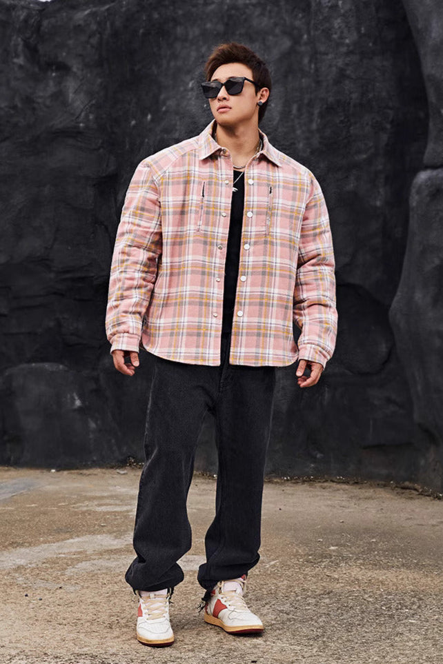 Plaid shirt cotton jacket #BF055