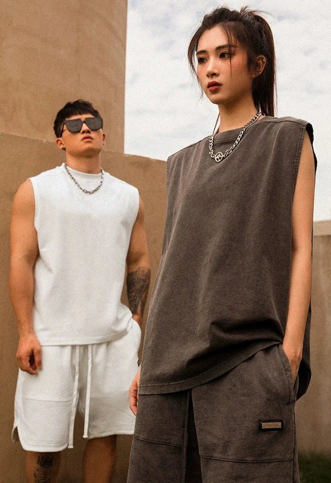 Loose Casual Sleeveless Shirt #BF009