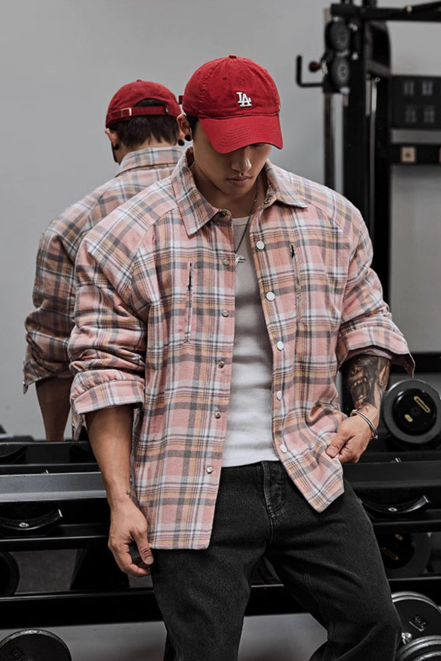 Plaid shirt cotton jacket #BF055