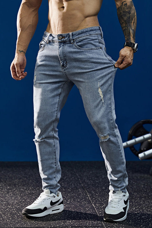 Slim Stretch Casual Cropped Jeans #BF064