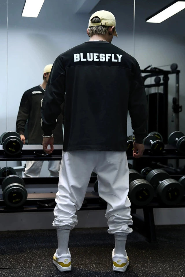Contrast Loose Sports Long Sleeve Shirt #BF031
