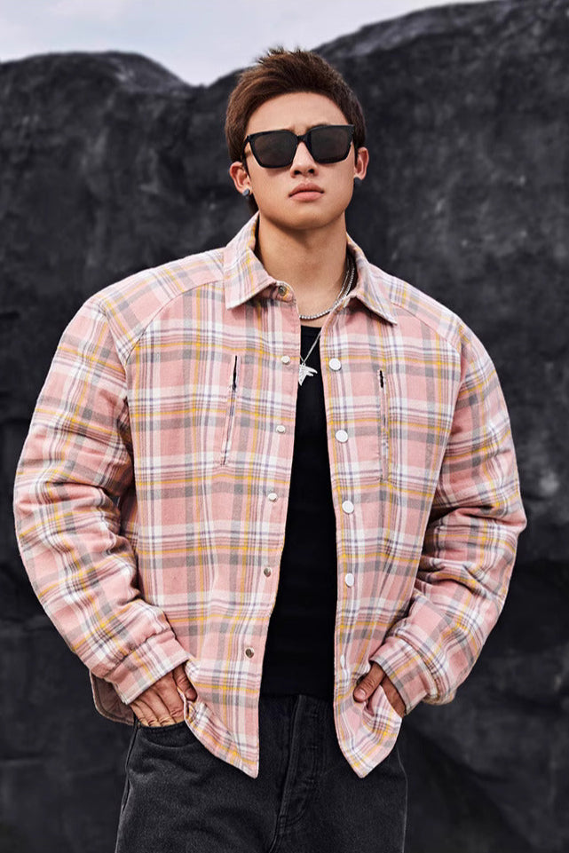 Plaid shirt cotton jacket #BF055