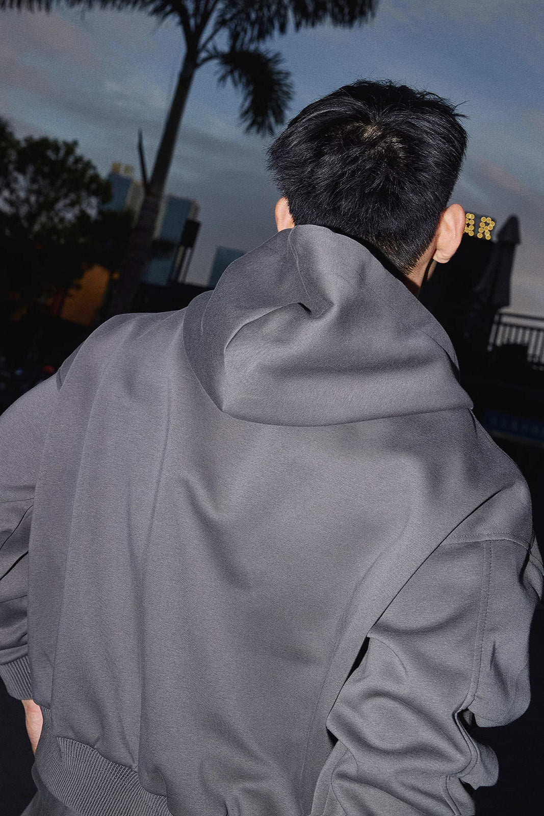 Cropped Double Zipper Hoodie And Wide-Leg Sweatpants #PM001