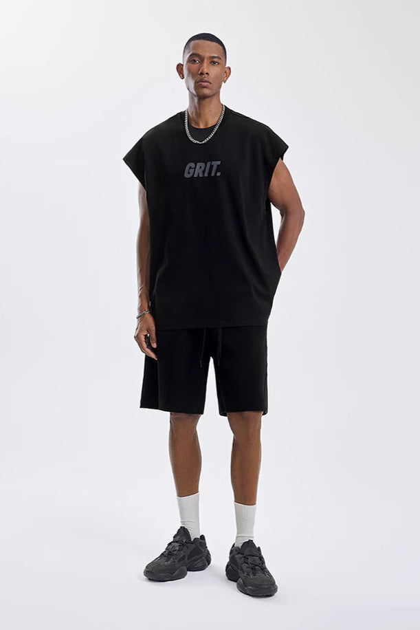 Wide Shoulder Oversized Sleeveless #BD002