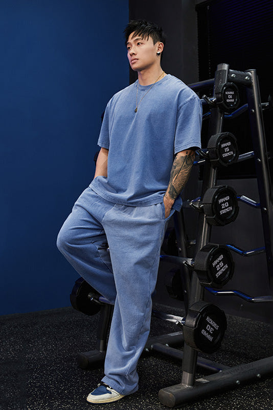 Heavy Weight T-shirt and Loose Sweatpants Set #BF052