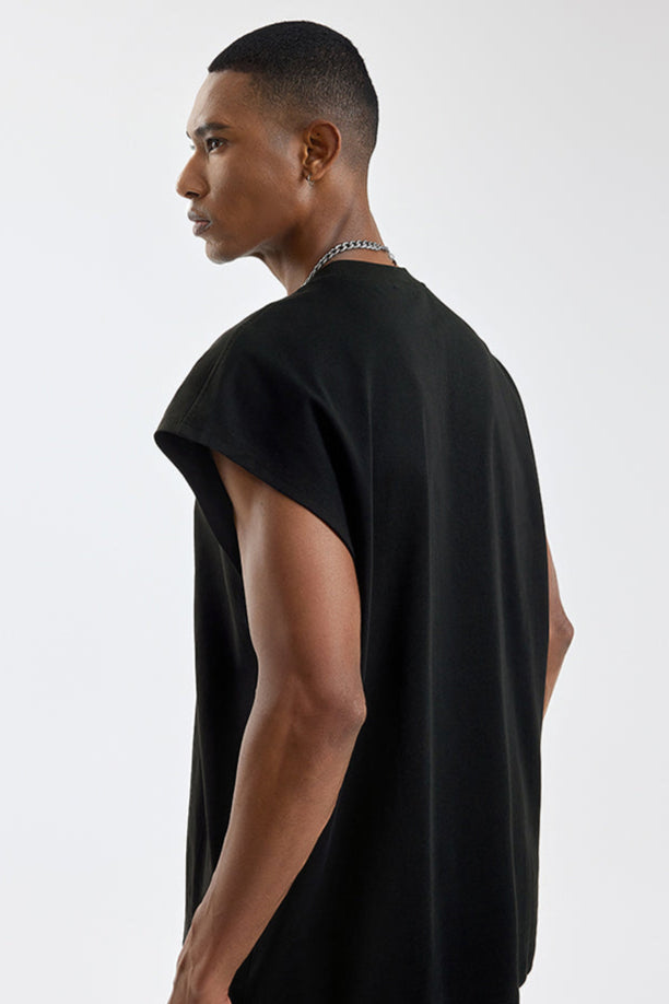 Wide Shoulder Oversized Sleeveless #BD002