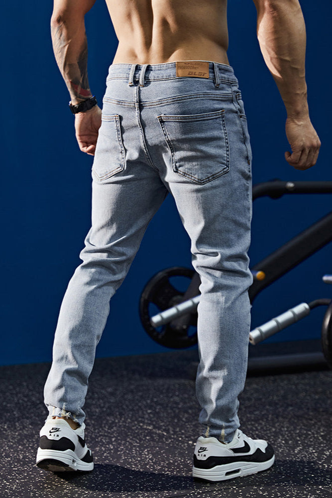 Slim Stretch Casual Cropped Jeans #BF064