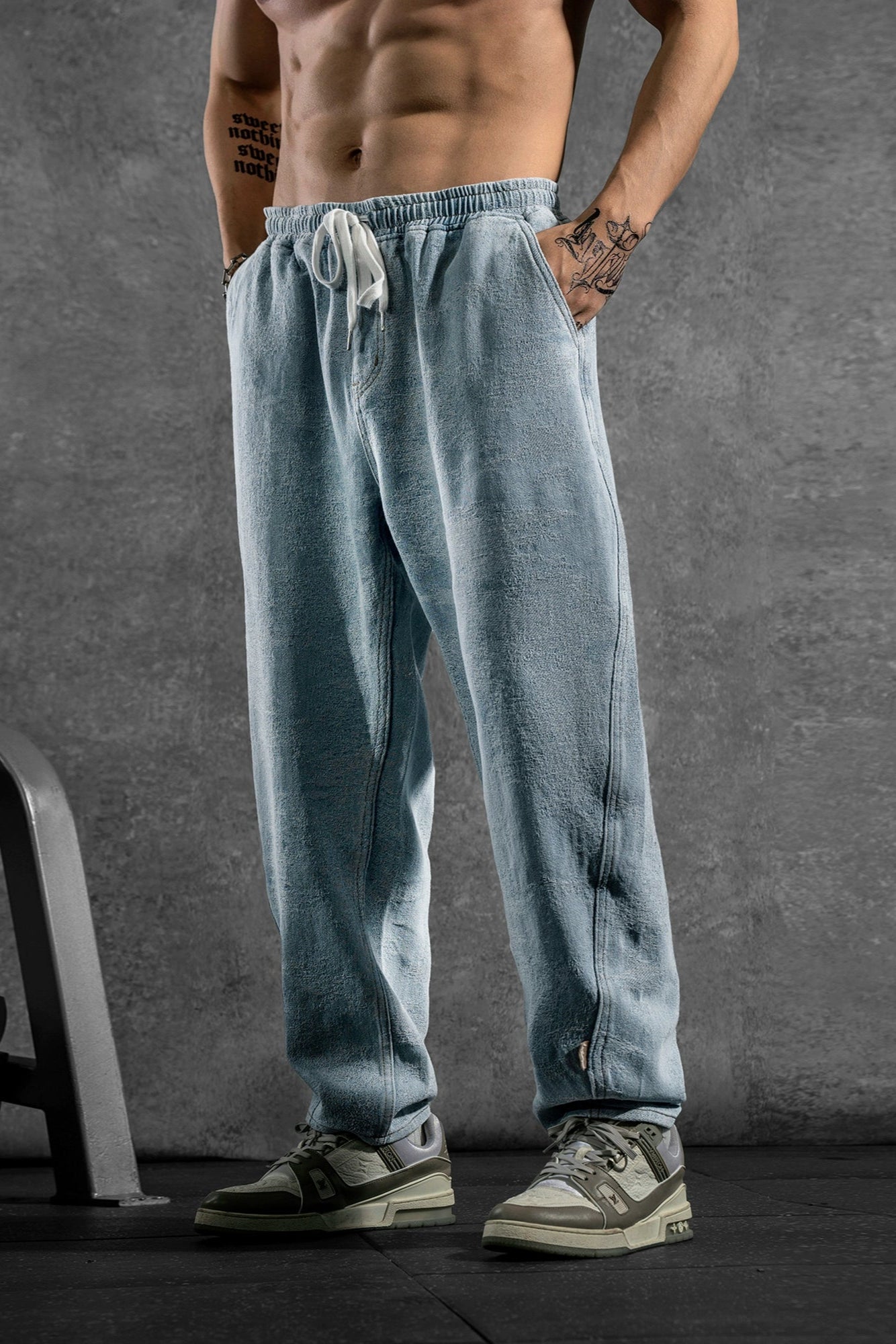 Textured Chill Denim Joggers #LM035