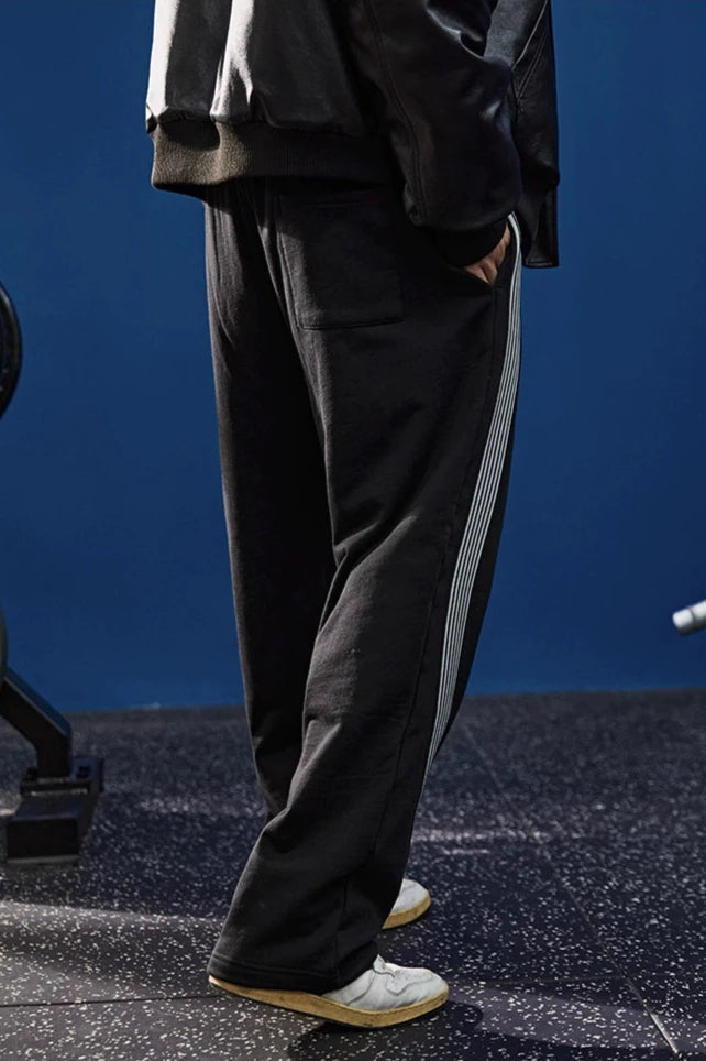 Line Straight Sports Sweatpants #BF027